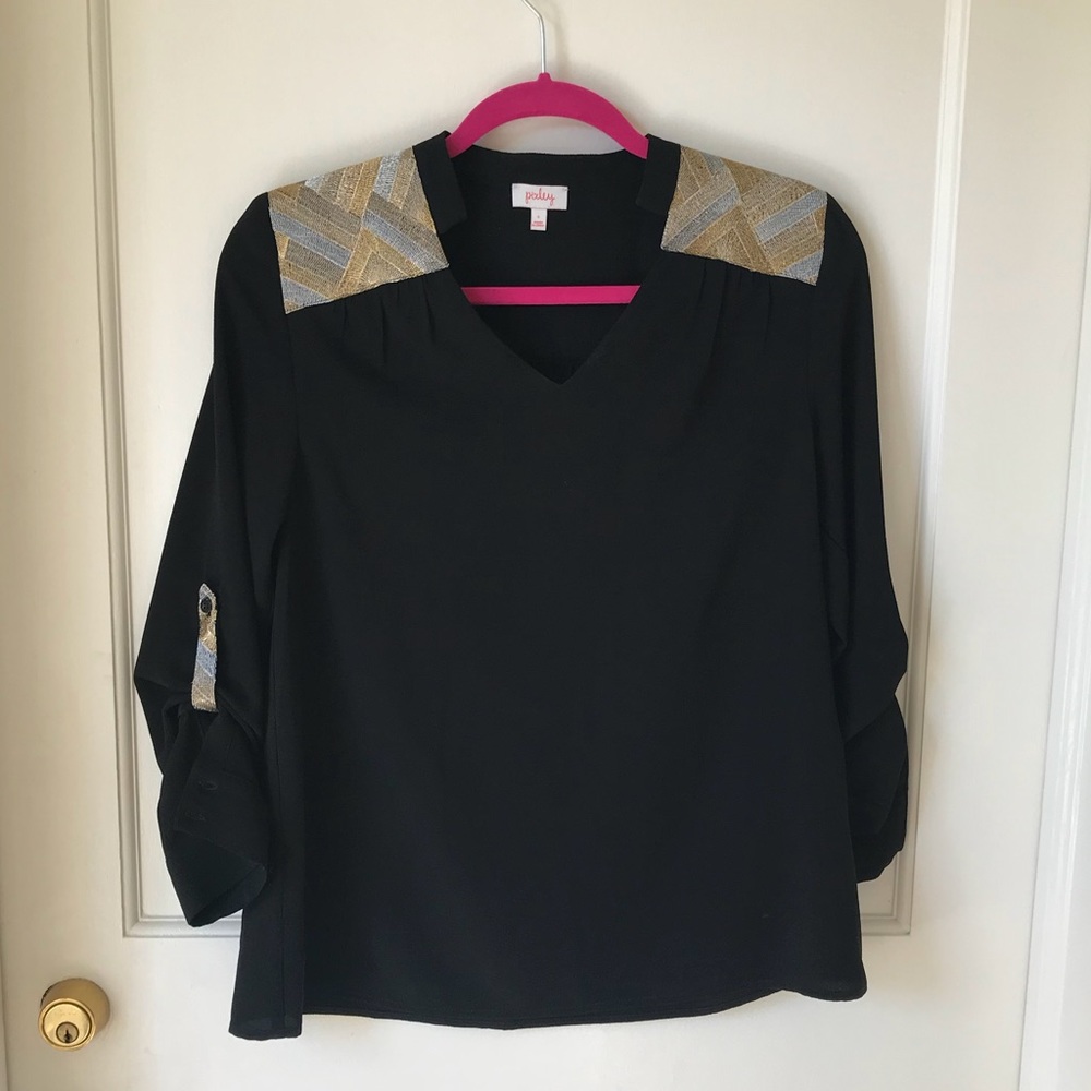 Pixley shirt with gold stitched detail